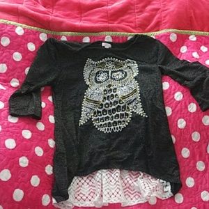 Green soda extra large 14/16 owl shirt